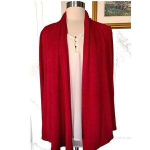 1990'S FASHION BUG FLY-AWAY SWEATER, RED, LARGE